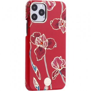 Чехол-накладка KINGXBAR для iPhone 11 Pro (5.8") пластик со стразами Swarovski (Красные цветы)