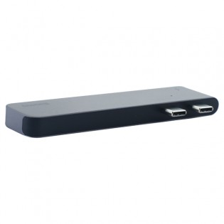 Переходник Baseus Thunderbolt C+ 5в1 (CAHUB-BOG) Type-C to USB3.0x2/ HDMI/ Thunder3/ Type-C для MacBook Графитовый