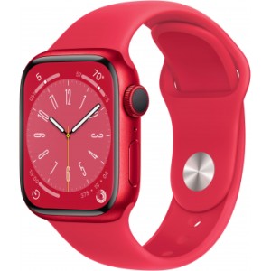 Apple Watch Series 8 41mm Red (красный) со спортивным ремешком цвета "красный"
