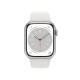 Apple Watch Series 8 41mm Silver (серебристый) со спортивным ремешком цвета "белый"