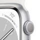 Apple Watch Series 8 45mm Silver (серебристый) со спортивным ремешком цвета "белый"
