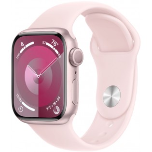 Apple Watch Series 9 41mm Pink Aluminium (розовый) со спортивным ремешком нежно-розового цвета S/M/L