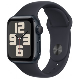 Apple Watch Series SE-2 (2023) 40mm Midnight (тёмная ночь / черный) со спортивным силиконовым ремешком цвета "тёмная ночь" S/M/L