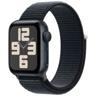Apple Watch Series SE-2 (2023) 40mm Midnight (тёмная ночь / черный) со спортивным тканевым ремешком цвета "тёмная ночь"