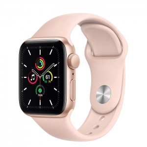 Apple Watch Series SE 40mm Gold (золотой) со спортивным ремешком цвета "розовый песок"