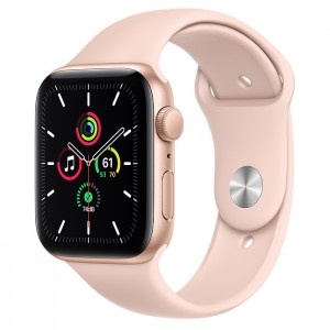 Apple Watch Series SE 44mm Gold (золотой) со спортивным ремешком цвета "розовый песок"
