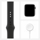 Apple Watch Series SE 44mm Space Gray (серый космос) со спортивным ремешком черного цвета 