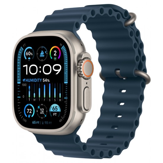 Apple Watch Ultra 2 GPS + Cellular 49mm Titanium (титановый корпус) с ремешком Ocean синего цвета One Size