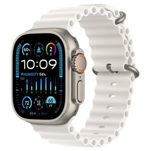 Apple Watch Ultra 2 GPS + Cellular 49mm Titanium (титановый корпус) с ремешком Ocean белого цвета One Size