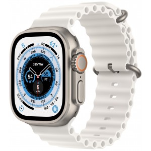 Apple Watch Ultra GPS + Cellular 49mm Titanium (титановый корпус) с ремешком Ocean белого цвета