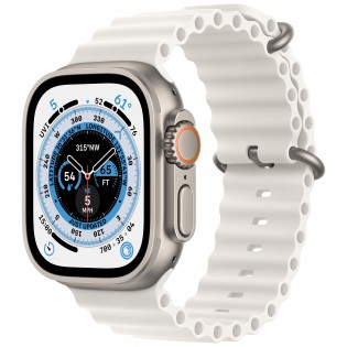 Apple Watch Ultra GPS + Cellular 49mm Titanium (титановый корпус) с ремешком Ocean белого цвета