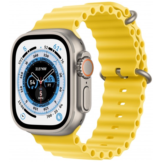 Apple Watch Ultra GPS + Cellular 49mm Titanium (титановый корпус) с ремешком Ocean желтого цвета