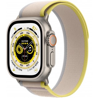 Apple Watch Ultra GPS + Cellular 49mm Titanium (титановый корпус) с ремешком Trail желтого / бежевого цвета 